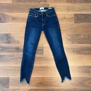 Frame Denim Le Skinny de Jeanne Crop Raw Hem Size 24